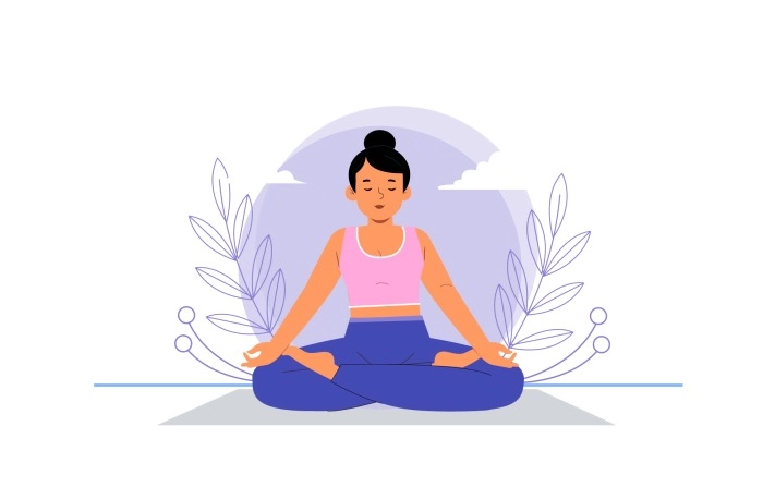 padmasana pose yoga girl 2d character 700 padmasana pose yoga girl 2d character 700